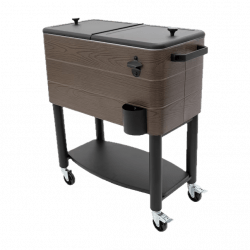 60 Quart Rolling Cooler - Brown