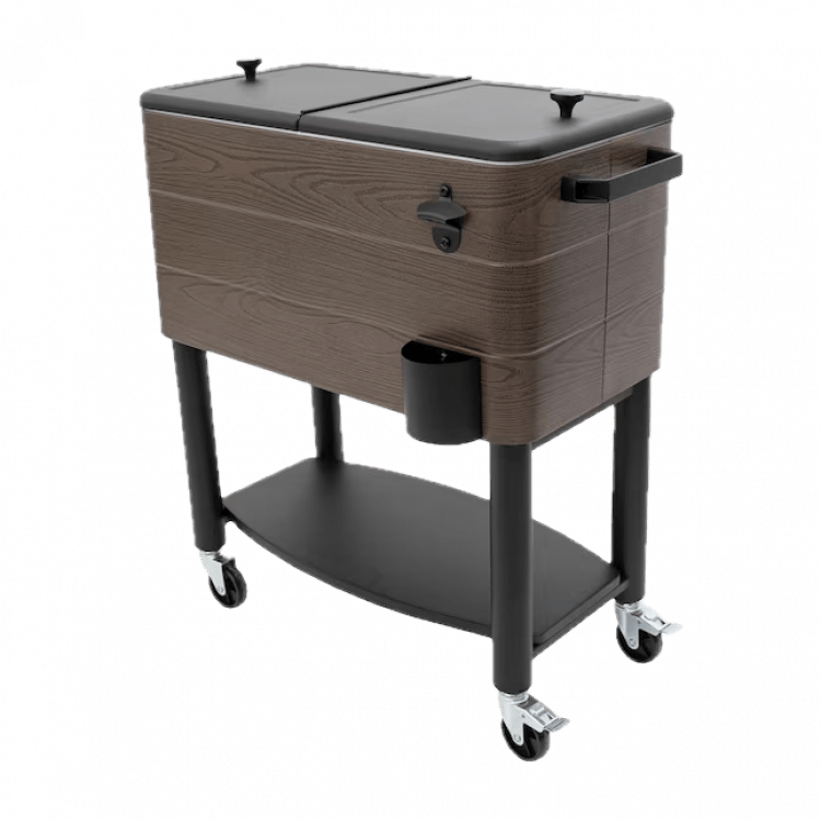 60 Quart Rolling Cooler - Brown