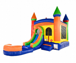 xco pbrnbw hb nrpimg 3qtr 1 1 1 20copy 1708572640 Multi-Color Slide Bounce House - Dry